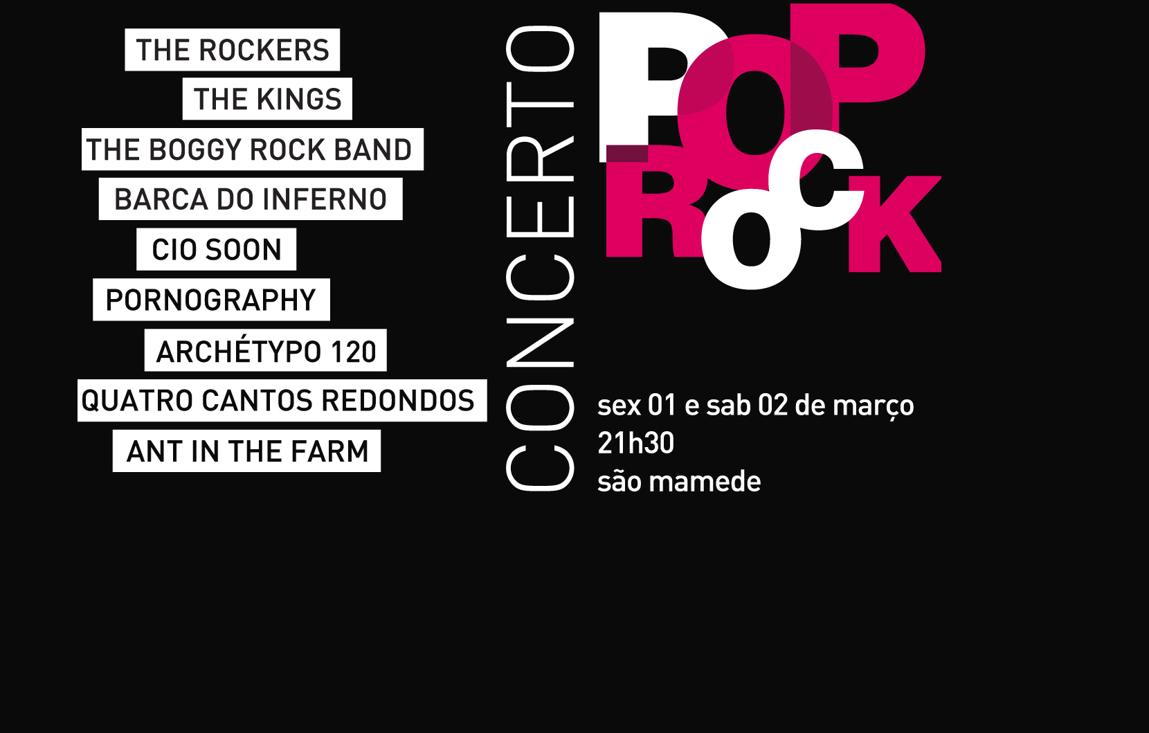 1 & 2 MAR | CONCERTO POP-ROCK