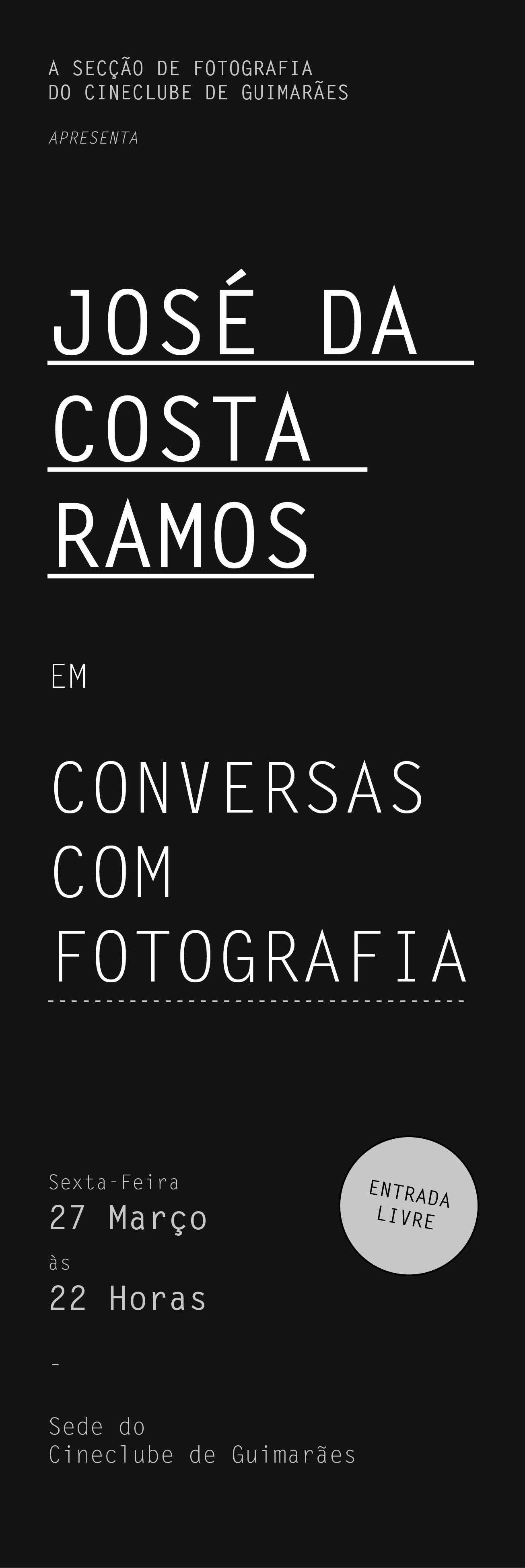 27 MAR | Conversas com Fotografia – José da Costa Ramos